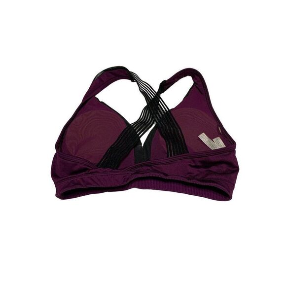 victoria secret Sport Purple Black V Neck Sports Bra Small - Picture 2 of 6